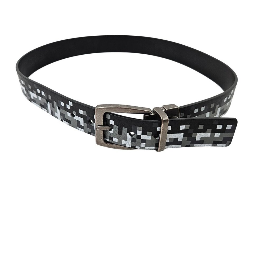 Levi Mens Synthetic Leather Belt Reversible Digital Camo Print And Black Buckle